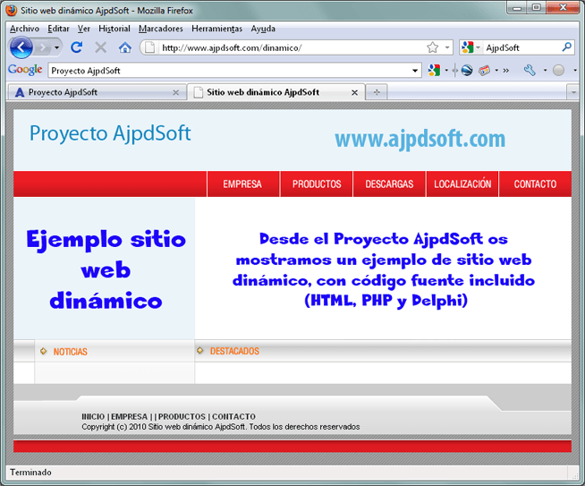 AjpdSoft Cmo crear la pgina principal del nuestro sitio web dinmico