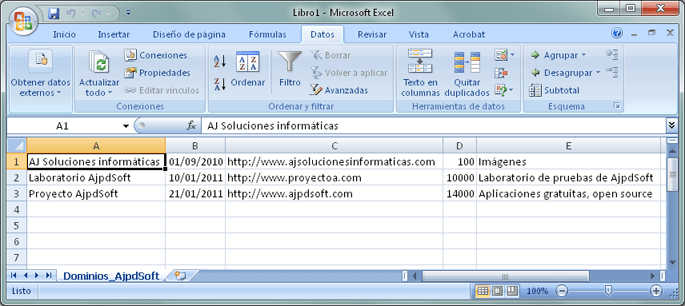 AjpdSoft Cmo importar un fichero csv de texto plano a Microsoft Excel xls  xlsx