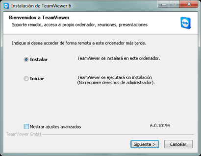 AjpdSoft Instalar TeamViewer en un equipo con Microsoft Windows 7 para control remoto a equipo con Linux