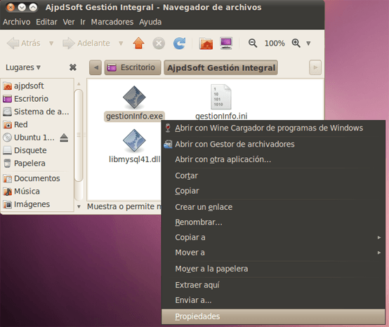 AjpdSoft Ejecutar aplicacin Windows en GNU Linux con Wine