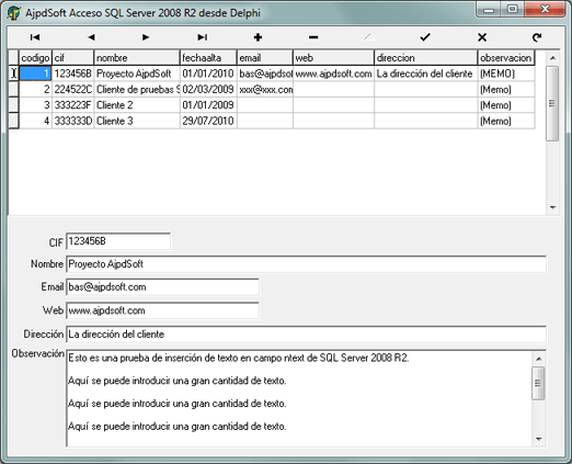 AjpdSoft Crear aplicacin con acceso a SQL Server 2008 R2 desde Delphi 6 y ADO