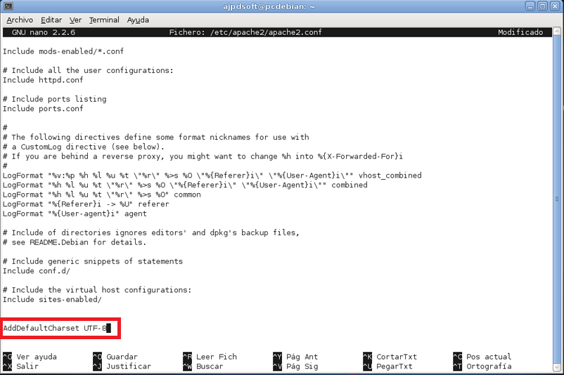 AjpdSoft Configurar Apache, ficheros de configuracin en Linux Debian